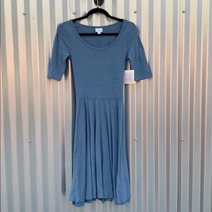 NWT Lularoe Blue Nicole Day Dress XS
